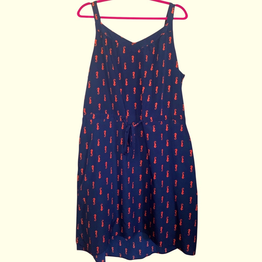 Merona Navy and Red Patterned Dress